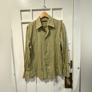 John Varvatos Olive Patterned Shirt